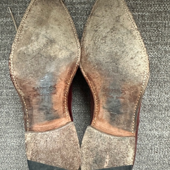 SANTOS BY CARLOS SANTOS Men’s Size 9 Brown Leather Oxford Wingtip Shoes - Picture 7 of 11